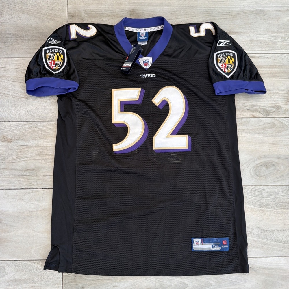 Reebok OnField NFL Authentic Jersey Baltimore Ravens Ray Lewis Black NWT 54 New